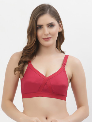 Floret Women’s Pure Cotton Non Padded & Non-Wired Full Coverage Bra Women Full Coverage Non Padded Bra(Red)