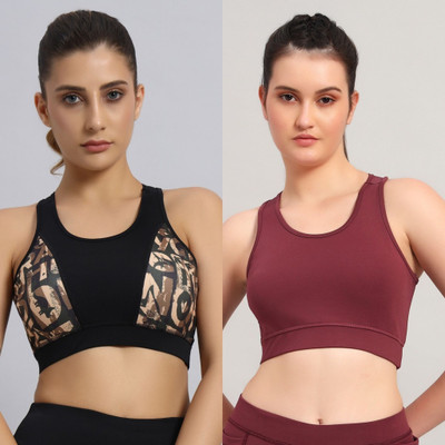 BEING RUNNER Women Sports Non Padded Bra(Multicolor, Maroon)