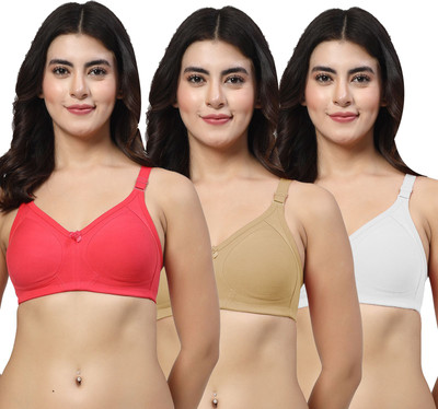 LILY iranos Women Minimizer Non Padded Bra(Red, Beige, White)