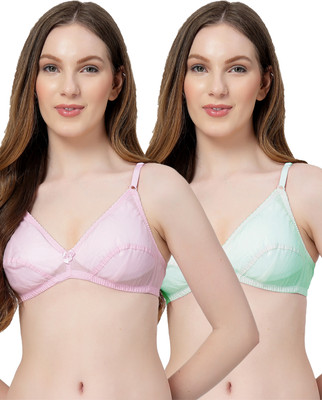 LILY anwahb Women Everyday Non Padded Bra(Pink, Green)