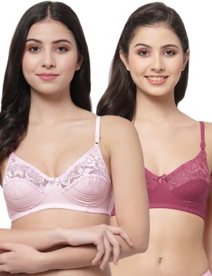 Docare NET21 Women Bralette Non Padded Bra(Pink, Maroon)