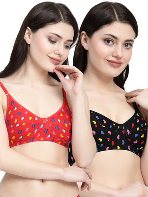 Docare LittleHeart Women Minimizer Non Padded Bra(Red, Black)
