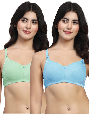 LILY inimadMino Women Bralette Non Padded Bra(Blue, Green)