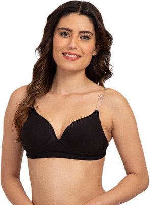 TWEENS Tweens Women's Light Padded Cotton Rich Full Coverage Bra Women T-Shirt Heavily Padded Bra(Black)