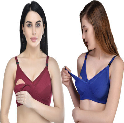 AVLVI CARE Women Maternity/Nursing Non Padded Bra(Multicolor)
