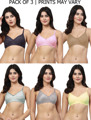 LILY MixPrintMino Women Everyday Non Padded Bra(Multicolor)