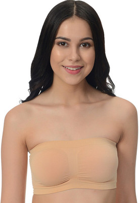Roves Fashion Tube Bra strapless for girls stylish Women Bandeau/Tube Non Padded Bra(Beige)