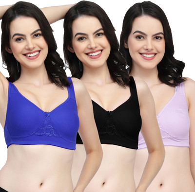 COLLEGE GIRL CG1214Mino Women Minimizer Non Padded Bra(Dark Blue, Black, Purple)