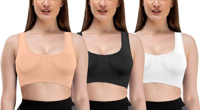 Dwinkky FREE SIZE Women Sports Non Padded Bra(Multicolor)
