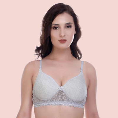 ellevia Seamless Molded Women Everyday Lightly Padded Bra(Grey)