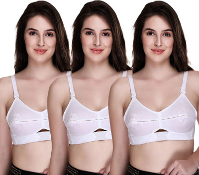 SONA by MOVING Women Moving Cotton Strap White Full Cup Pointed Cotton Bra Women Full Coverage Non Padded Bra(White, White, White)