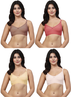LILY akihdar Women Minimizer Non Padded Bra(Maroon, Maroon, Beige, White)