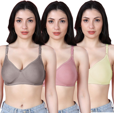 Shyam Sons FLAIR Emily Women T-Shirt Non Padded Bra(Brown, Purple, Beige)
