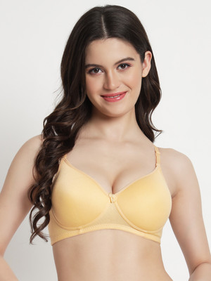 Trinovekat Women T-Shirt Lightly Padded Bra(Yellow)