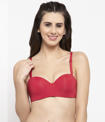 DIVINE demi cup pushup heavily padded bra Women Push-up Heavily Padded Bra(Red)