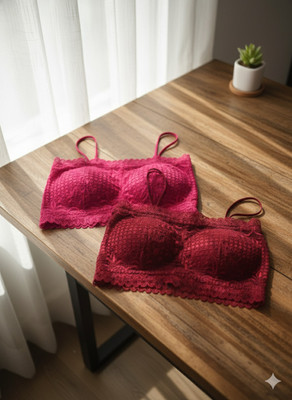 Humm Teen Store Pack Of 2 | Fancy Women Bra | Red & Pink Women Everyday Lightly Padded Bra(Red, Pink)