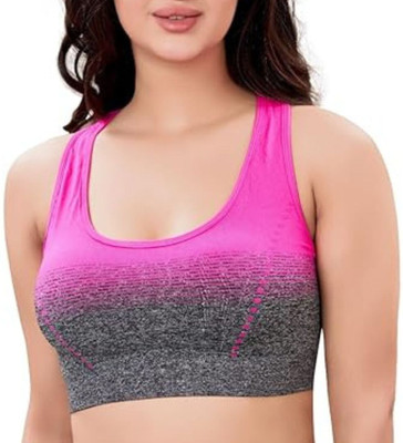 Neska Moda Women Full Coverage Padded Sports Bra Women Sports Lightly Padded Bra(Pink)