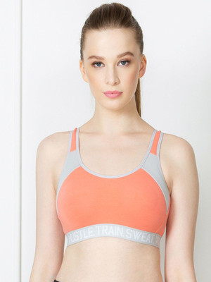 VAN HEUSEN Women Sports Non Padded Bra(Orange, Grey)