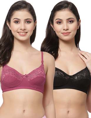 Docare NET21 Women Bralette Non Padded Bra(Maroon, Black)