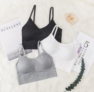 Feidusun Sport Bra Women Sports Lightly Padded Bra(Black, Grey, White)