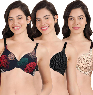 shyaway Women T-Shirt Lightly Padded Bra(Multicolor)