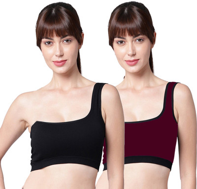PIBU Khand Bra Women Minimizer Non Padded Bra(Black, Maroon)