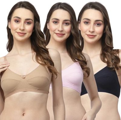COLLEGE GIRL CGRO1256 Women Everyday Non Padded Bra(Brown, Pink, Dark Blue)