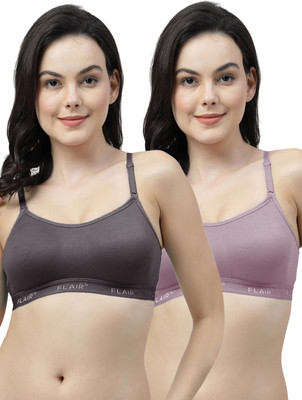 Shyam Sons FLAIR Brezza Double Layered Women Sports Non Padded Bra(Grey, Pink)