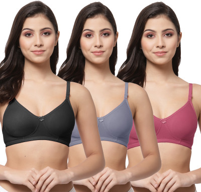 COLLEGE GIRL CG1301 Women T-Shirt Non Padded Bra(Black, Blue, Maroon)