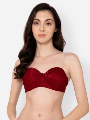 Clovia Women Balconette Lightly Padded Bra(Maroon)