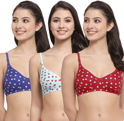 Docare YummyMino Women Everyday Non Padded Bra(Red, Blue, Blue)