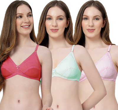 LILY anwahb Women Everyday Non Padded Bra(Maroon, Green, Pink)