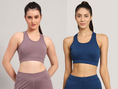 BEING RUNNER Women Sports Non Padded Bra(Pink, Blue)