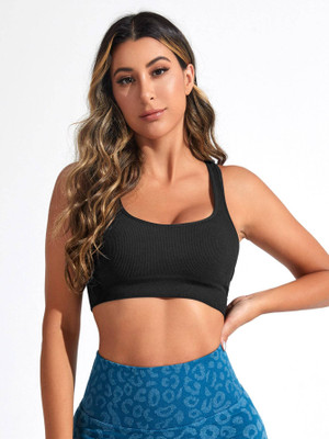 IMSA MODA Women Sports Non Padded Bra(Black)