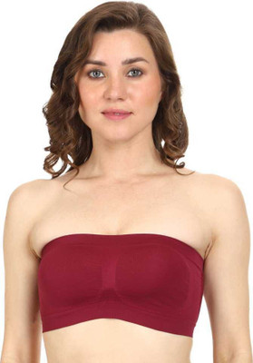 Neekalp Non Padded Tube Bra Women Bandeau/Tube Non Padded Bra(Maroon)