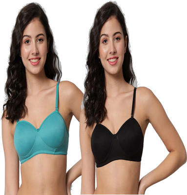CSU Women Push-up Lightly Padded Bra(Blue, Black)