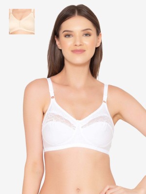 Groversons Paris Beauty Pack of 2 T-Shirt Non-Padded Bra (BR017-M-Skin-BR001-WHITE) Women T-Shirt Non Padded Bra(Beige, White)