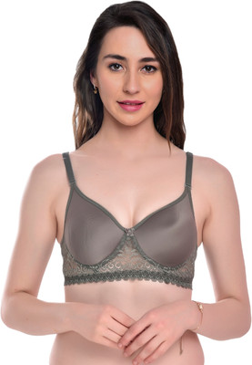 WinterSun Women T-Shirt Lightly Padded Bra(Grey)