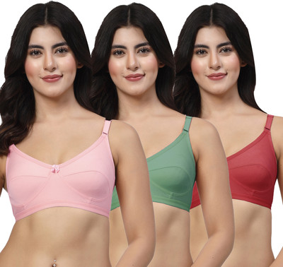 LILY akihdar Women Everyday Non Padded Bra(Pink, Green, Maroon)