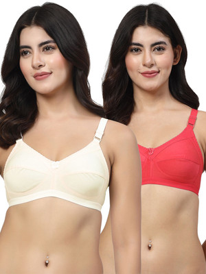 LILY 306 Women Minimizer Non Padded Bra(Beige, Red)