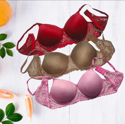 Piylu Women Full Coverage Lightly Padded Bra(Multicolor)