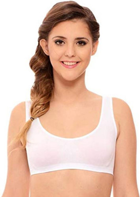 MUSKI COLLECTION Stylish Black Women's Cotton Non Padded Bra Women Everyday Non Padded Bra(White)