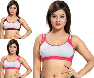 Apraa Apraa Molded Sports Bra For Women Women Sports Non Padded Bra(Maroon, Pink)