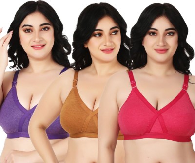 Funahme Women Full Coverage Non Padded Bra(Multicolor)