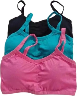 Trustizen 6 strips stylish woman sports bra Women Bralette Lightly Padded Bra(Black, Green, Pink)