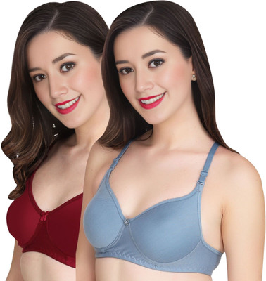 Liigne Women Everyday Padded Bra (Pack Of 2) for T-Shirt Saree Dress Sports Garment Women Full Coverage Lightly Padded Bra(Maroon)