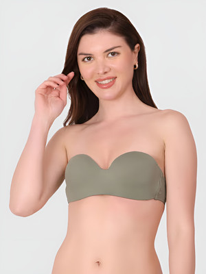 VISHNAVE FASHION Women's Nylon-Spandex Blend Ultra-Comfort Seamless Push-Up Bra | Cotten Padded Women Everyday Lightly Padded Bra(Green)