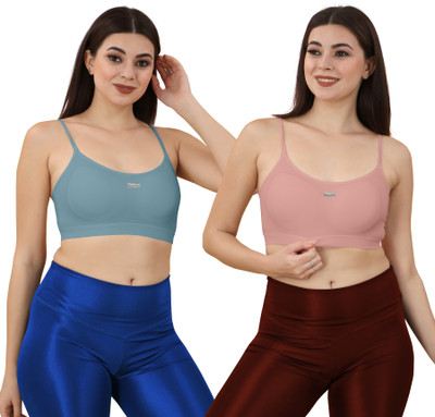 BACIONE 2122 MODEL BRA Women Cami Bra Lightly Padded Bra(Pink, Dark Blue)
