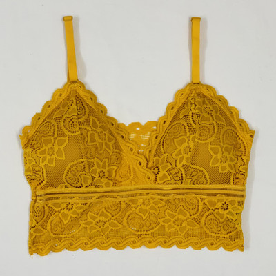 Kryn and Moey Women Bralette Lightly Padded Bra(Yellow)