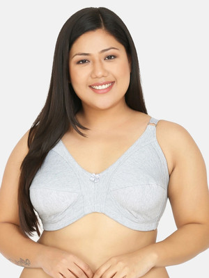 Curvy Love Plus Size Women Full Coverage Non Padded Bra(Grey)